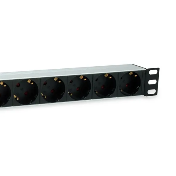 Equip Hálózati Elosztó - 333309 (Schuko, 7 Schuko, Rack 1U, túlfeszültség védelett, 1,8m kábel, aluminium, fekete) - Image 4