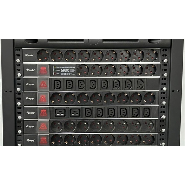 Equip Hálózati Elosztó - 333316 (C20, 6x C13 + 2x C19 , Rack 1U, 1,8m kábel, fekete) - Image 7