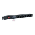 Equip Hálózati Elosztó - 333317 (Schuko, 6 Schuko, túlfeszültség védett, Rack 1U, 1,8m kábel, fekete) - Image 2