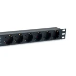 Equip Hálózati Elosztó - 333317 (Schuko, 6 Schuko, túlfeszültség védett, Rack 1U, 1,8m kábel, fekete) - Image 4