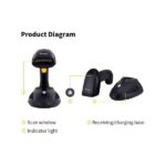 Equip Kézi Vonalkód olvasó - 351025 (1D, lézeres, állvánnyal, vezeték nélküli, nagy hatótáv, fekete) - Image 5