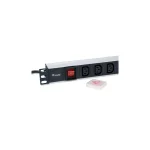 Equip Hálózati Elosztó - 333310 (IEC 320 C14, 8x IEC13, Rack 1U, 1,8m kábel, aluminium, fekete) - Image 2