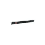 Equip Hálózati Elosztó - 333310 (IEC 320 C14, 8x IEC13, Rack 1U, 1,8m kábel, aluminium, fekete)