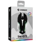 Everest Egér - SM-G72  (1200 DPI, 4gomb, 1,5m kábel, optikai, fekete, RGB LED) - Image 8