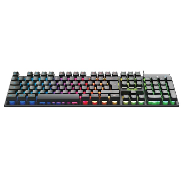 Everest Gamer Billentyűzet - KB-188 Borealis Rainbow (Numpad, USB, fekete, magyar, RGB LED) - Image 2
