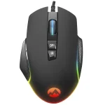 Everest Gamer Egér - RAGE-X2  (6400 DPI, 7gomb, 1,5m harisnyázott kábel, optikai, fekete, RGB LED) - Image 2