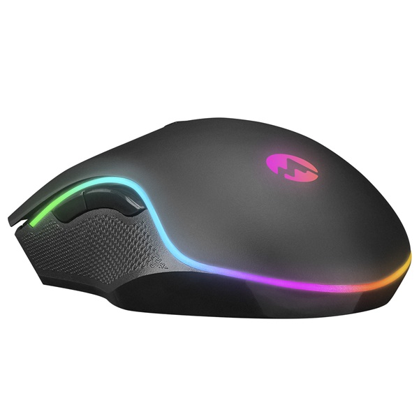 Everest Gamer Egér - SM-F09 TITANIO  (7200 DPI, 6gomb, 1,8m harisnyázott kábel,optikai, fekete, RGB LED) - Image 6