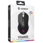 Everest Gamer Egér - SM-F09 TITANIO  (7200 DPI, 6gomb, 1,8m harisnyázott kábel,optikai, fekete, RGB LED) - Image 8