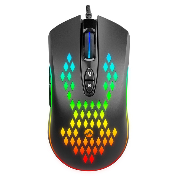 Everest Gamer Egér - SM-G07 METAFOR  (6400 DPI, 7gomb, 1,5m harisnyázott kábel,optikai, fekete, RGB LED) - Image 2
