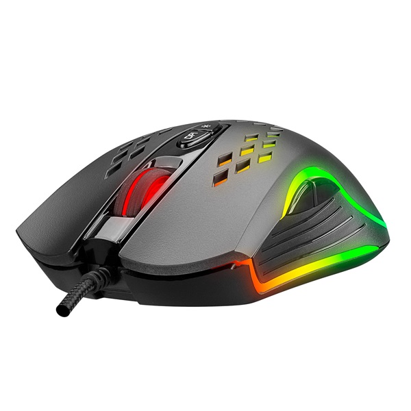 Everest Gamer Egér - SM-G07 METAFOR  (6400 DPI, 7gomb, 1,5m harisnyázott kábel,optikai, fekete, RGB LED) - Image 3