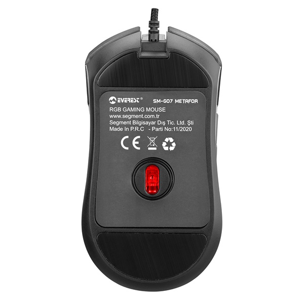 Everest Gamer Egér - SM-G07 METAFOR  (6400 DPI, 7gomb, 1,5m harisnyázott kábel,optikai, fekete, RGB LED) - Image 5
