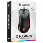 Everest Gamer Egér - SM-G58 X-HAMMER  (7200 DPI, 7gomb, 1,5m harisnyázott kábel,optikai, fekete, RGB LED) - Image 8