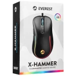 Everest Gamer Egér - SM-G58 X-HAMMER  (7200 DPI, 7gomb, 1,5m harisnyázott kábel,optikai, fekete, RGB LED) - Image 8