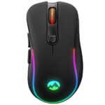 Everest Vezeték nélküli Egér - SM-W75 -X-RAPID (1600 DPI, 6 gomb, optikai, fekete, RGB LED) - Image 2