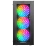 Rampage Számítógépház - PLAID V1 (fekete; üveg; ATX; alsó táp; 4x120mm RGB, 1xUSB3.0 + 2xUSB2.0) - Image 2