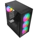 Rampage Számítógépház - PLAID V1 (fekete; üveg; ATX; alsó táp; 4x120mm RGB, 1xUSB3.0 + 2xUSB2.0) - Image 6