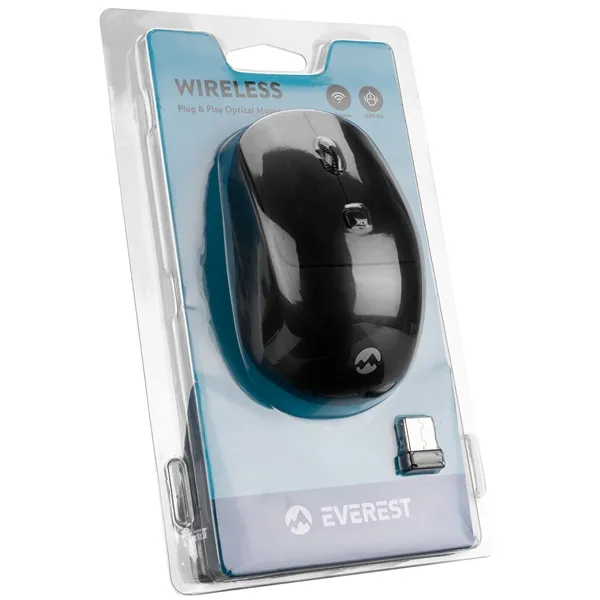 Everest Vezeték nélküli Egér - SM-320 Black (1600 DPI, 4gomb, optikai, Fekete) - Image 7