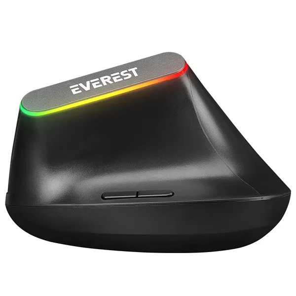 Everest Vezeték nélküli Egér - SMW-618  Ergonomic Vertical (1600 DPI, 6 gomb, optikai, fekete, RGB LED) - Image 3