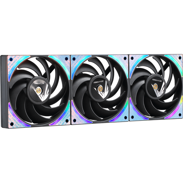 Formula Cooler 12cm - 3 db Air Bridge Plus BK (1-27,2dB, max. 63,2 m3/h, 4pin csatlakozó, hydro bearing, ARGB)