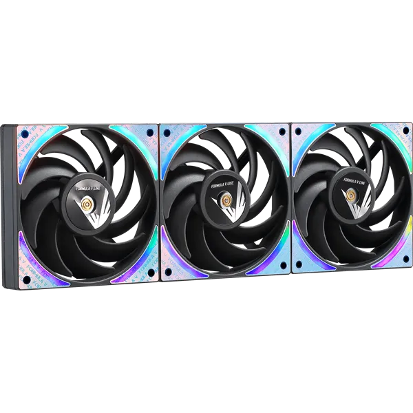 Formula Cooler 12cm - 3db Air Bridge Plus BK (1-27,2dB, max. 63,2 m3/h, 4pin csatlakozó, hydro bearing, ARGB)