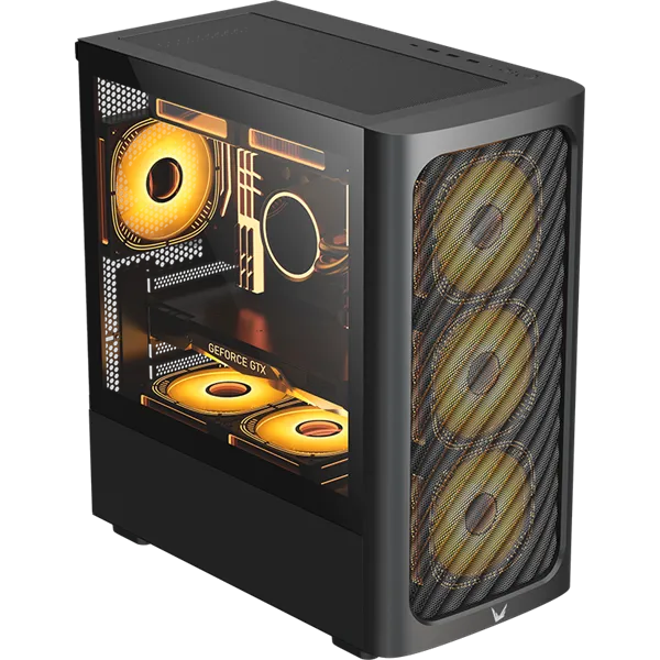 Formula Számítógépház - Air Mesh G3 Black (fekete, ablakos, 1x12cm venti, mATX, 1xUSB3.0, 2xUSB2.0)