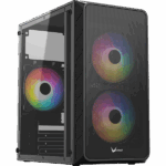 Formula Számítógépház - Air Mesh G4 Black (fekete, ablakos, 1x12cm venti, mATX, 1xUSB3.0, 1xUSB2.0)