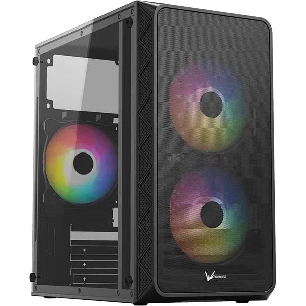 Formula Számítógépház - Air Mesh G4 Black (fekete, ablakos, 1x12cm venti, mATX, 1xUSB3.0, 1xUSB2.0)