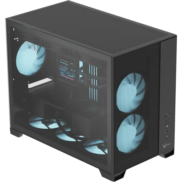 Formula Számítógépház - Air Mesh G6 Black (fekete, ablakos, mATX, 1xUSB3.0, 1xType-C)