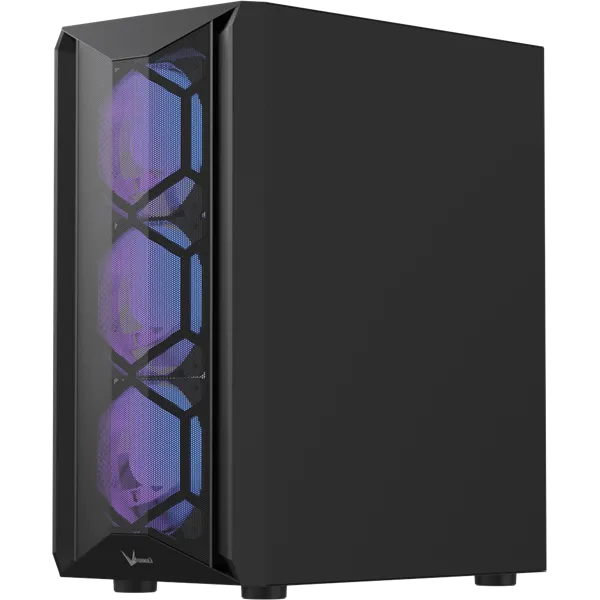 Formula Számítógépház - Air Power G1 Plus Black (fekete, ablakos, 6x12cm venti, mATX, 1xUSB3.0, 1xUSB2.0, 1xType-C)
