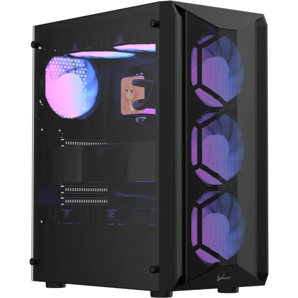 Formula Számítógépház - Air Power G1 Plus Black (fekete, ablakos, 6x12cm venti, mATX, 1xUSB3.0, 1xUSB2.0, 1xType-C) - Image 4