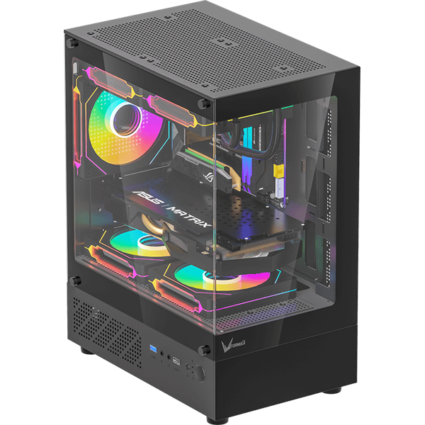 Formula Számítógépház - Crystal Z1CM Black (fekete, ablakos, mATX, 1xUSB3.0, 1xType-C) - Image 3