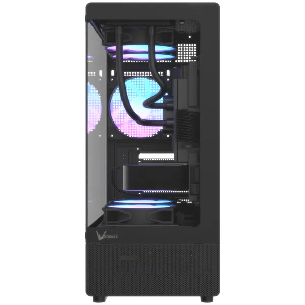 Formula Számítógépház - Crystal Z1CM Plus Black AR V2 (fekete, ablakos, mATX,3x12 cm venti,1xUSB2.0, 1xUSB3.0, 1xType-C) - Image 3