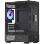 Formula Számítógépház - Crystal Z1CM Plus Black AR V2 (fekete, ablakos, mATX,3x12 cm venti,1xUSB2.0, 1xUSB3.0, 1xType-C) - Image 5