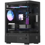 Formula Számítógépház - Crystal Z1CM Plus Black AR V2 (fekete, ablakos, mATX,3x12 cm venti,1xUSB2.0, 1xUSB3.0, 1xType-C)