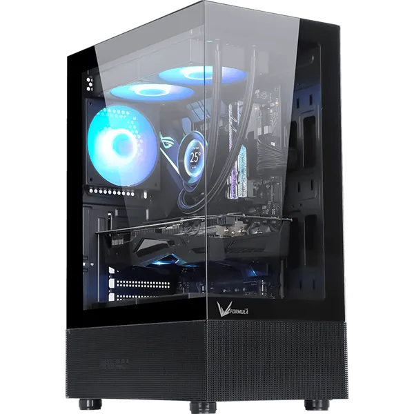 Formula Számítógépház - Crystal Z1+ Black ARGB (fekete, ablakos, ATX, 3x12cm venti, 1xUSB3.0, 1xUSB2.0, 1xType-C)