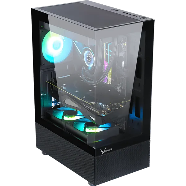 Formula Számítógépház - Crystal Z1+ Black ARGB (fekete, ablakos, ATX, 3x12cm venti, 1xUSB3.0, 1xUSB2.0, 1xType-C) - Image 2