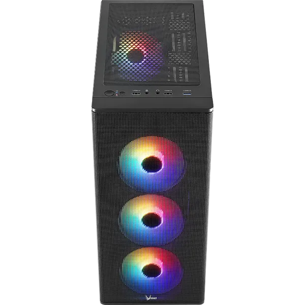 Formula Számítógépház - FG-06 AR (fekete, ablakos, 4x12cm ARGB venti, mATX, 1xUSB3.0, 2xUSB2.0)
