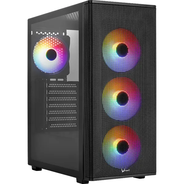 Formula Számítógépház - FG-06 AR (fekete, ablakos, 4x12cm ARGB venti, mATX, 1xUSB3.0, 2xUSB2.0) - Image 2