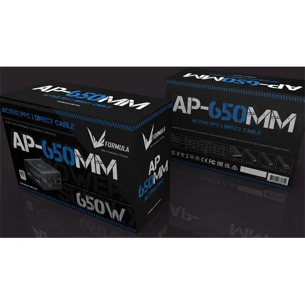 Formula Tápegység 650W - AP-650MM (80 Plus, Aktív PFC, 12cm) - Image 4