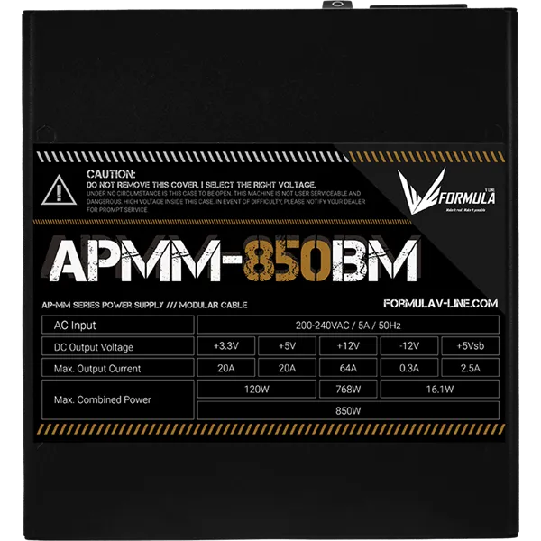 Formula Tápegység 850W - APMM-850BM (80 Plus Bronze, ATX3.1/PCIe 5.1, Aktív PFC, 14cm, Full Moduláris) - Image 2