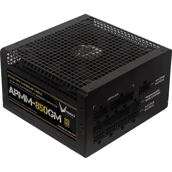 Formula Tápegység 850W - APMM-850GM (80 Plus Gold, ATX3.1/PCIe 5.1, Aktív PFC, 14cm, Full Moduláris)
