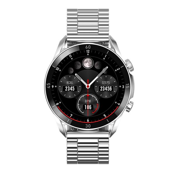 GARETT_Okosora_-_V10_ezust_acel-i397059.png Garett V10 ezüst acél szíjas okosóra - Image 1