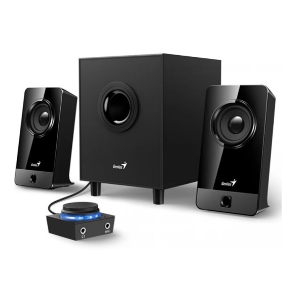 Genius_Hangszoro_21_-_SW-G21_300X_35mm_Jack_RCA_Line-In_Mic_fekete-i337863.jpg Genius Hangszóró 2.1 - SW-G2.1 300X (3.5mm Jack, RCA, Line-In, Mic, fekete) - Image 1