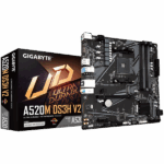 Gigabyte Alaplap - AMD A520M DS3H V2 AM4 (A520M, 4xDDR4 3200MHz, PCI-E, RAID, 4xSATA3, M.2, 6xUSB2.0, 6xUSB3.1) - Image 2