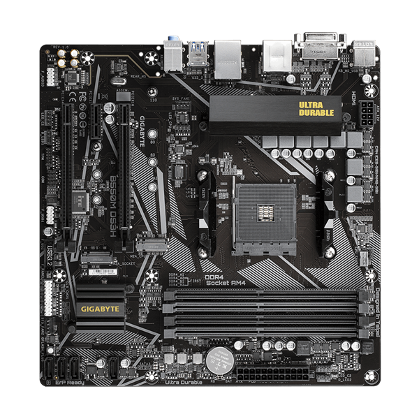 Gigabyte Alaplap - AMD B550M DS3H AM4 (B550, 4xDDR4 4000MHz, RAID, 6xSATA3, M.2, 6xUSB2.0, 6xUSB3.2) - Image 2