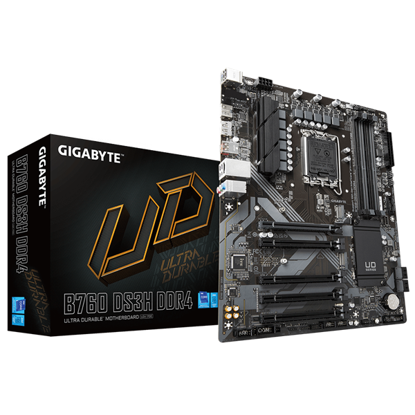 Gigabyte Alaplap - Intel B760 DS3H DDR4 s1700 (B760, 4xDDR4, 5333MHz, DP/HDMI, 4xSATA3, M.2, 4xUSB2.0, 3xUSB3.2, USB-C) - Image 2