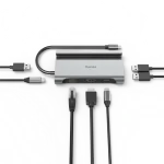 Hama USB HUB - 200143 (USB-C 7in1, 3xUSB 3.1, 2xUSB-C, 1xHDMI, 1xLAN, 100W PD, szürke) - Image 2