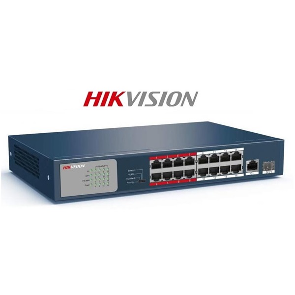 Hikvision Switch PoE - DS-3E0318P-E/M (16 port 100Mbps, 130W, 2xRJ45 1000Mbps)