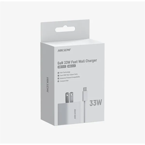 Hikvision HIKSEMI Telefon töltő - 1db USB-C, 1db USB-A + USB-C kábel, 33W, US plug - Image 3