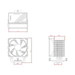 ID-Cooling CPU Cooler - FROZN A400 ARGB (25,8dB; max. 77,81 m3/h; 4pin csatlakozó, 4 db heatpipe, 9cm, PWM) - Image 7